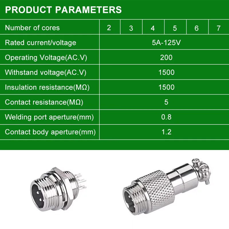 Heavy Duty GX12 Aviation Plug Socket Copper 2 3 4 5 6 7 Pin Docking Connector UL CE Certified Industrial Grade 5A 12M Connectors