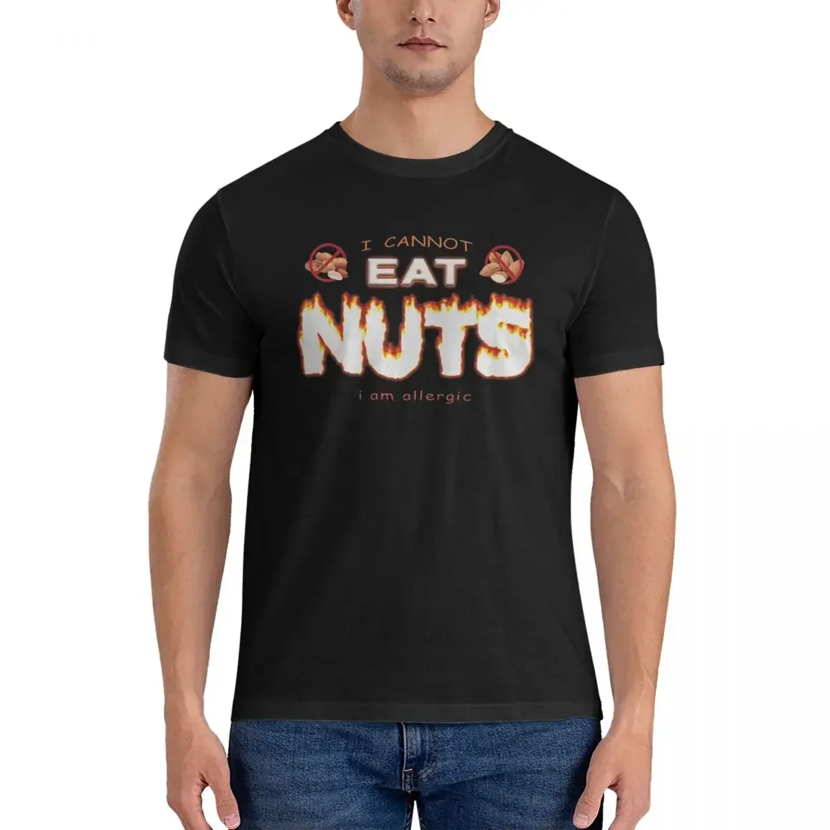 100% Cotton I Can't Eat Nuts I'm Allergic - Nut Allergy T-shirt Unisex Fashion Oversized T Shirt Men crew Neck Summer Shirts Top