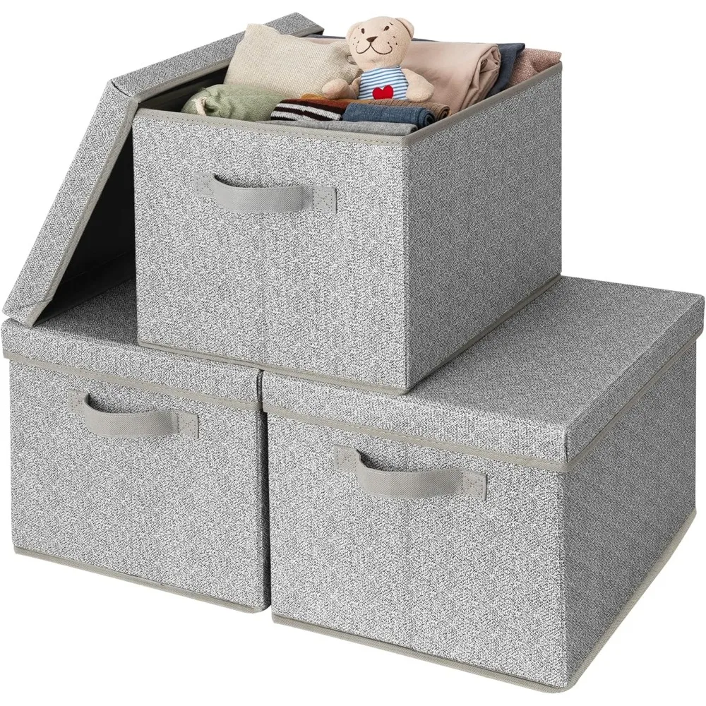 

GRANNY SAYS Fabric Boxes with Lids, Storage Bins with Handles, Shelf Bins for Organizing, Extra Large Storage Boxes for Linens