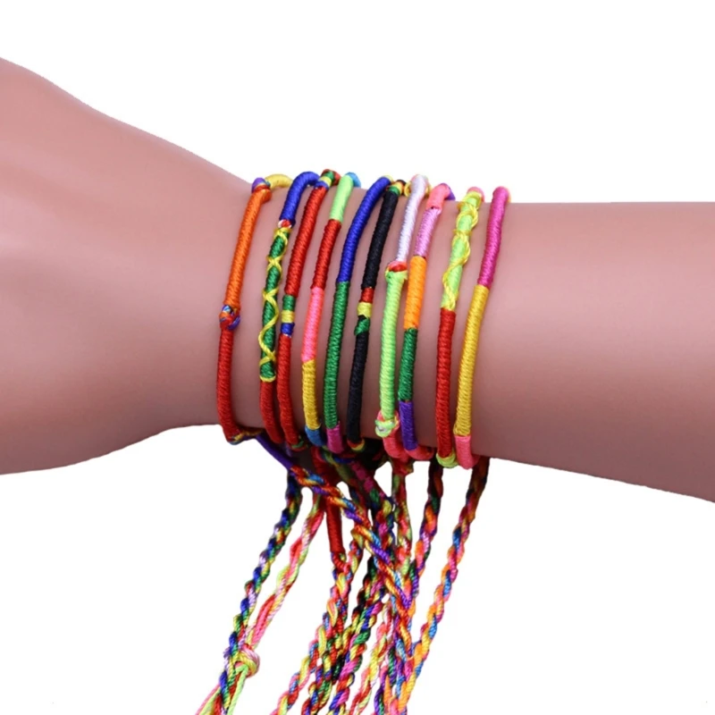 100Pieces Multicolor Braid Strands Bracelets Friendship Cords Hand-Making Bracelet Cotton Material Jewelry Gift for Girl