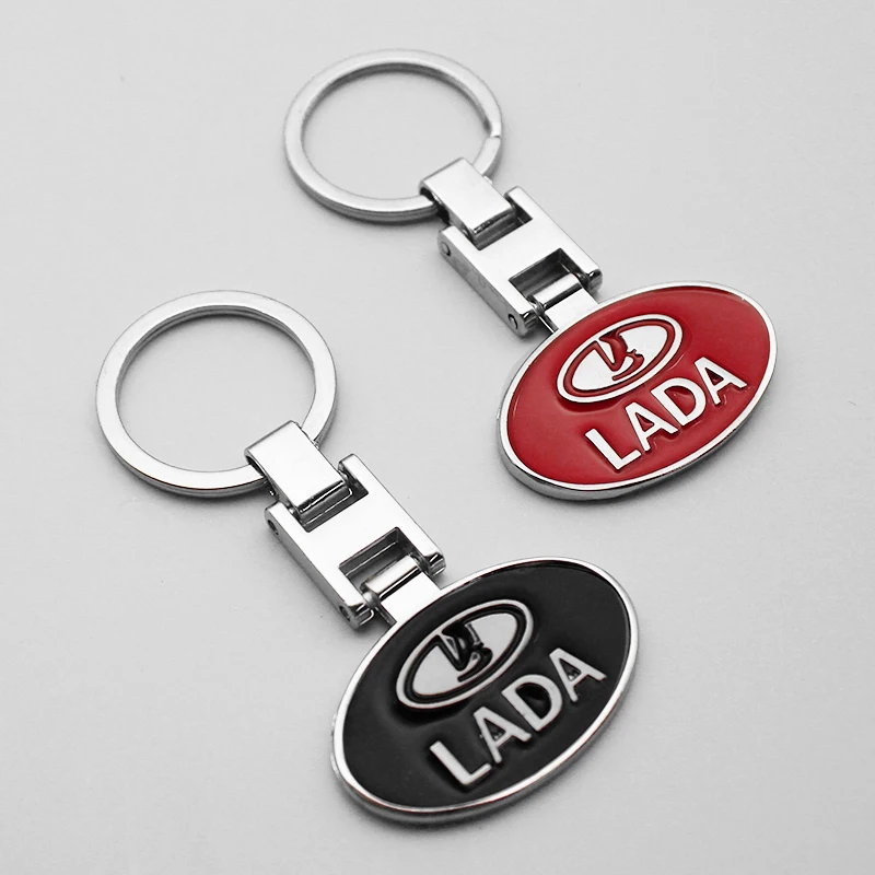 Metal/Leather 3D Car Logo Keychain Key Ring Chain For Lada Priora Sedan Sport Kalina Granta Vesta Niva 211 Tools Car Accessories