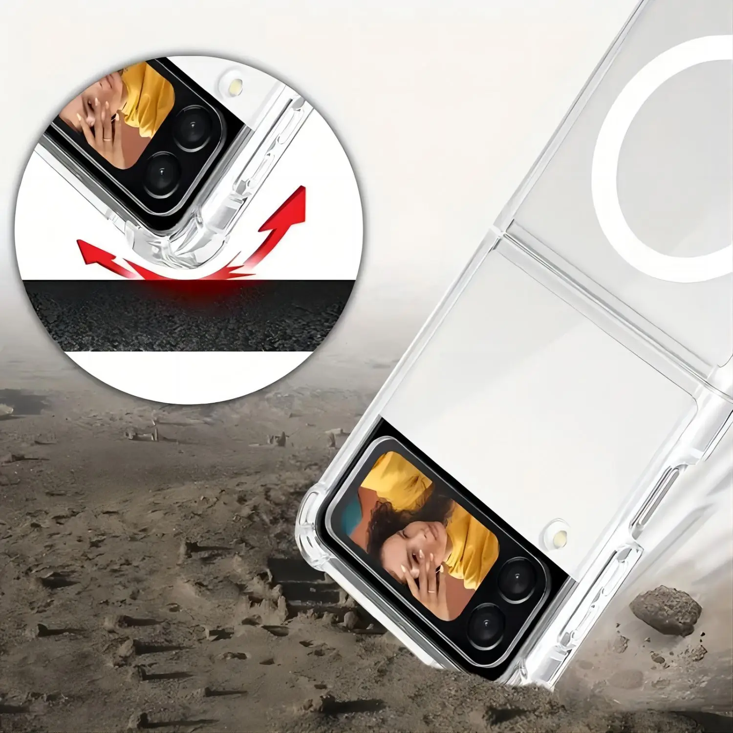 Galaxy Z Flip 3/4/5 Magnetic Case: Durable, Air-Cushioned, Transparent - Support Wireless Charging image 4