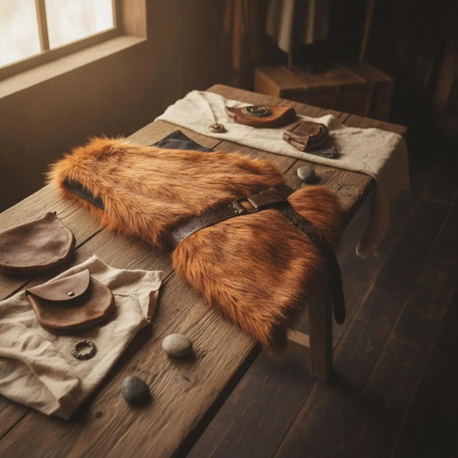 one-shoulder-faux-fur-vest-viking-warrior-costume-with-adjustable-brown-belt-for-primitive-character-themed-party-outfit