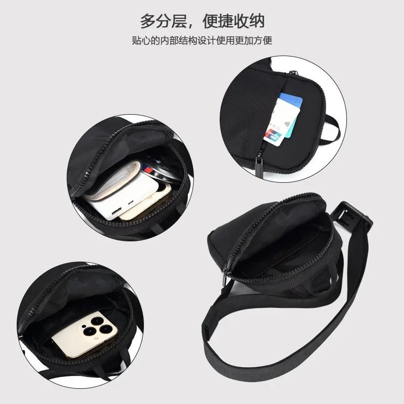 Japon erkek göğüs çanta moda küçük tuval omuz Crossbody çanta adam Mini bez sapan spor çapraz telefon erkek çanta