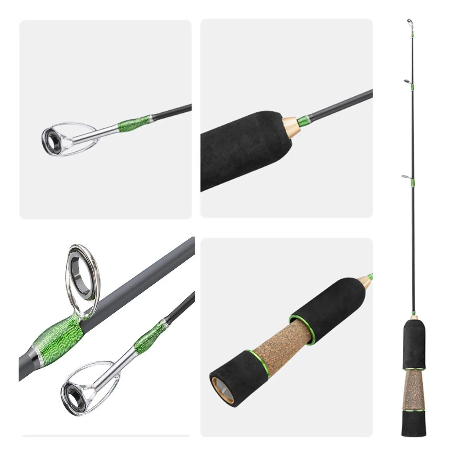 صنارة صيد الجليد، مقبض مريح محمول، معدات صيد عملية وحساسة #5