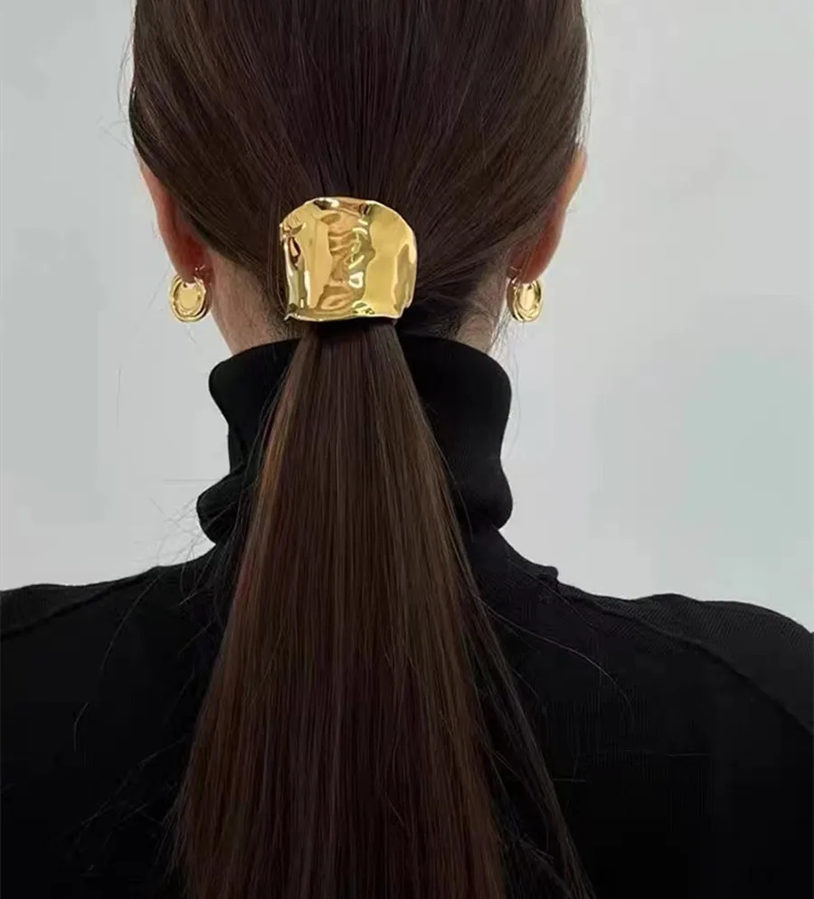 Hebilla de pelo artesanal cóncava y convexa, diseño bohemio de Corea, clip retro, horquilla de pelo, anillo de Metal de moda, nuevo