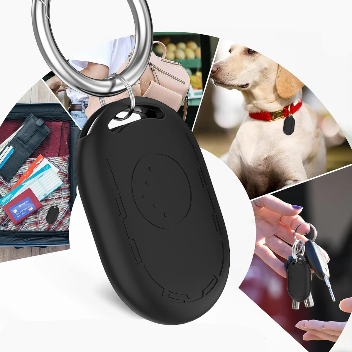 For Xiaomi Tag Silicone Protective Cover Solid Color Anti-Loss Pets Locator Protector Case With Carabiner For Xiaomi Tag Sleeve