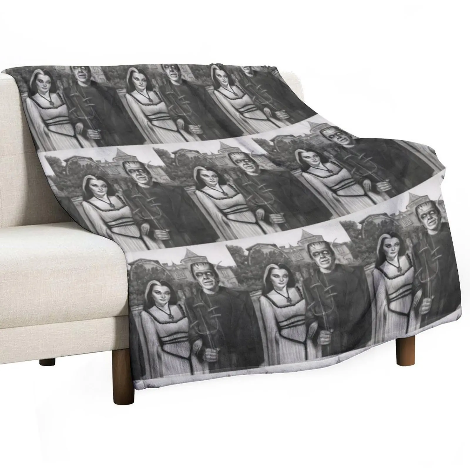 Meet the Munsters Throw Blanket Winter beds Moving Blankets