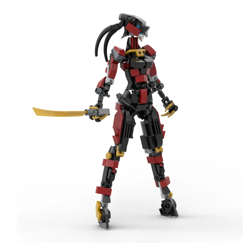 MOCメカモバイルスーツガール忍者ガールサムライロボットビルディングブロック機械戦士女性ロボットブロックおもちゃ子供向けギフト