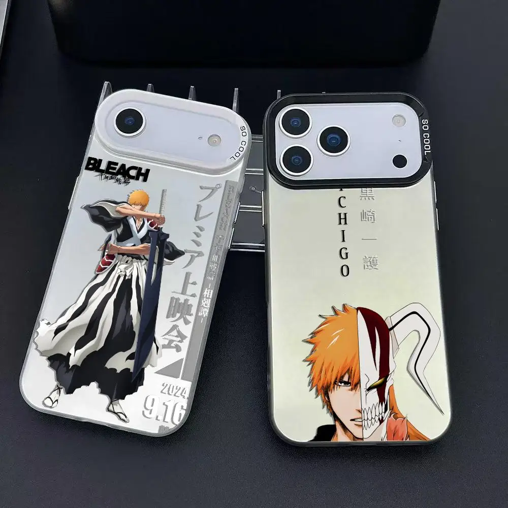 Funda de teléfono japonesa b-blanches k-kurosaki Ichigo para iPhone 17 16 15 14 13 12 11 Pro Max Air Matte Laser Aurora Funda a prueba de golpes