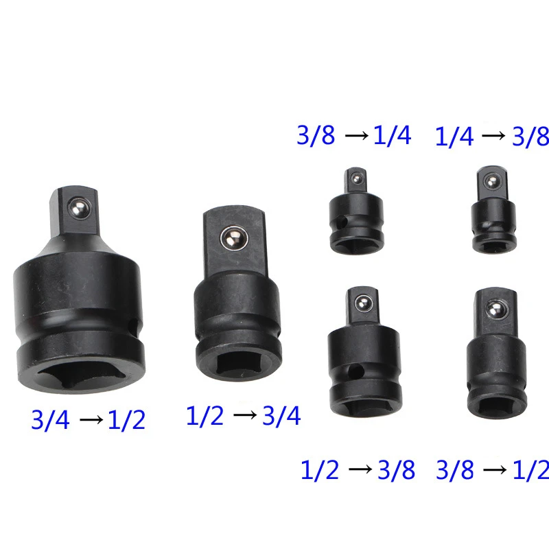 6Pcs Socket Wrench Socket Wrench 1/4 1/2 3/8 3/4 Ratchet Breaker Drive Spanner Set Pneumatic Sleeve Adapter WrenchHand Tool Set