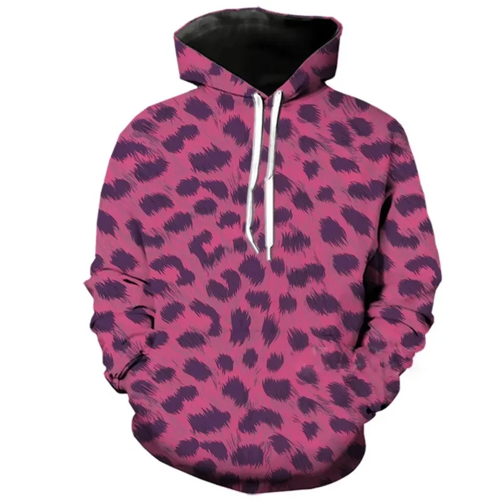 Leopard Pattern Hoody 3D Printed Harajuku Women's Sweatshirt Oversized Hoodies For Male Female Pullover Leopard Print Casual Top