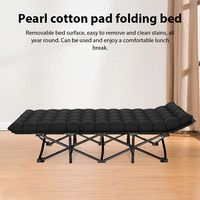 Outdoor Camping Folding Bed Single-Person Office Lunch Break Nap Bed with Soft Mattress Portable Recliner Garden Lounger Beds