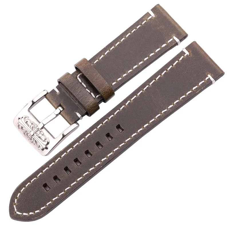 DUTRIEUX Rindsleder-Uhrenarmband für Huawei Samsung Galaxy Watch 4 3 Armband Damen Herren 20 mm 22 mm 7 Farben Vintage-Uhrenarmband 6