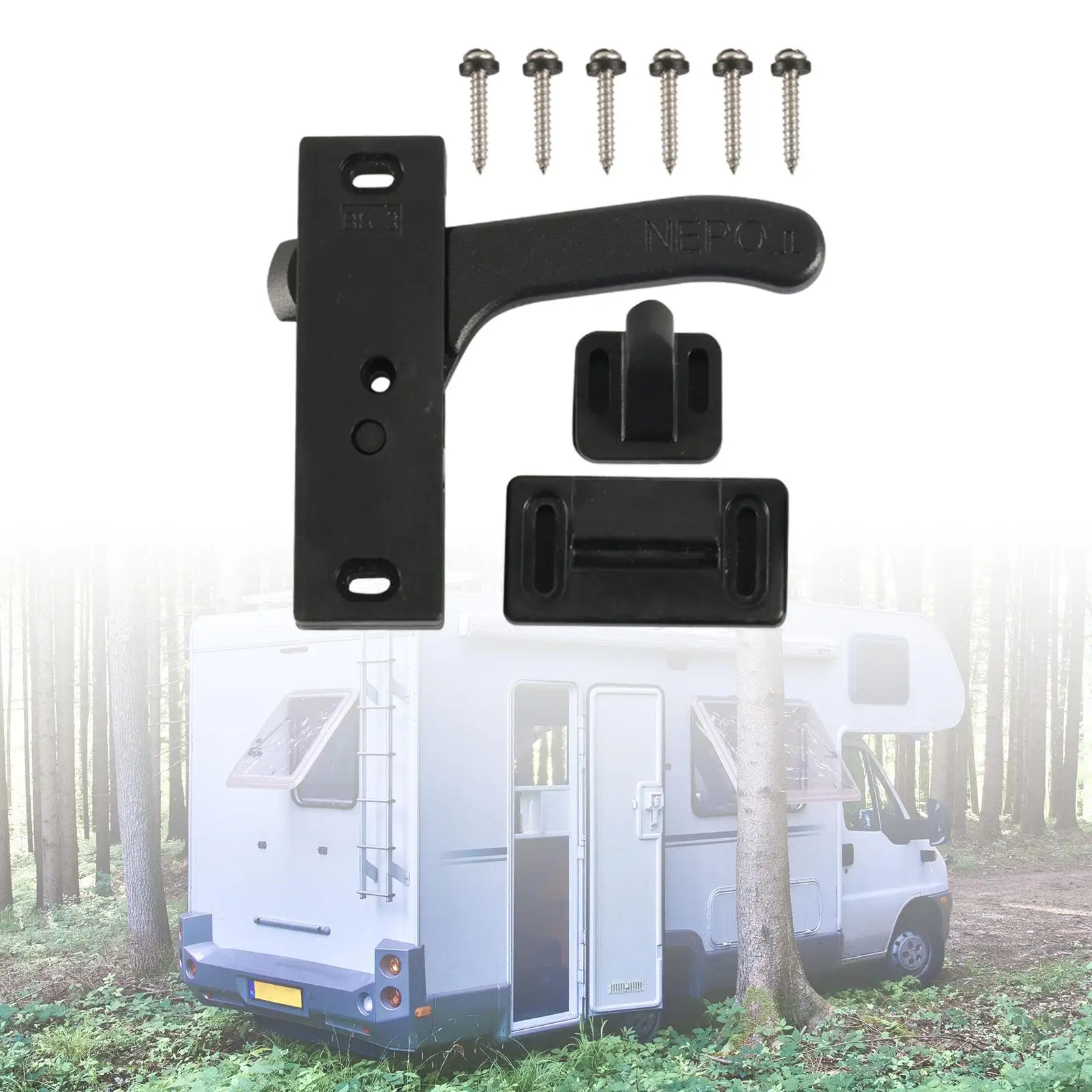 RV Screen Door Latch Accessory Durable Replacement Camper Door Latch Right Hand Handle Kit for Camper RV Travel Trailer