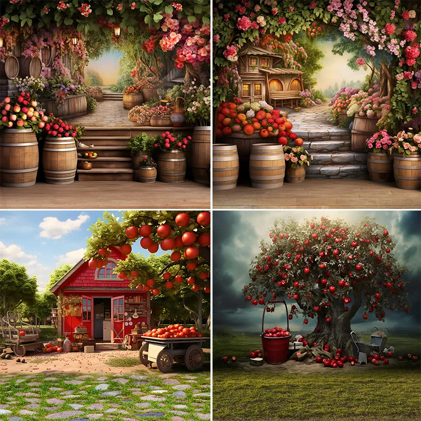 Mehofond Photography Background Spring Apple Orchard Flower Kids Birthday Wedding Maternity Portrait Decor Backdrop Photo Studio