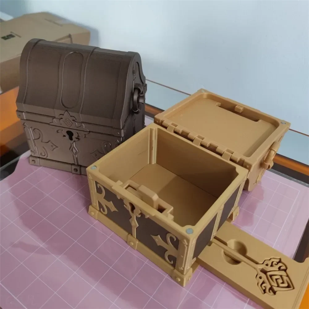 3D Creative Printed Large Unopenable Mechanism Treasure Chest Mystery Box For Christmas Gift Box Desktop Decoration