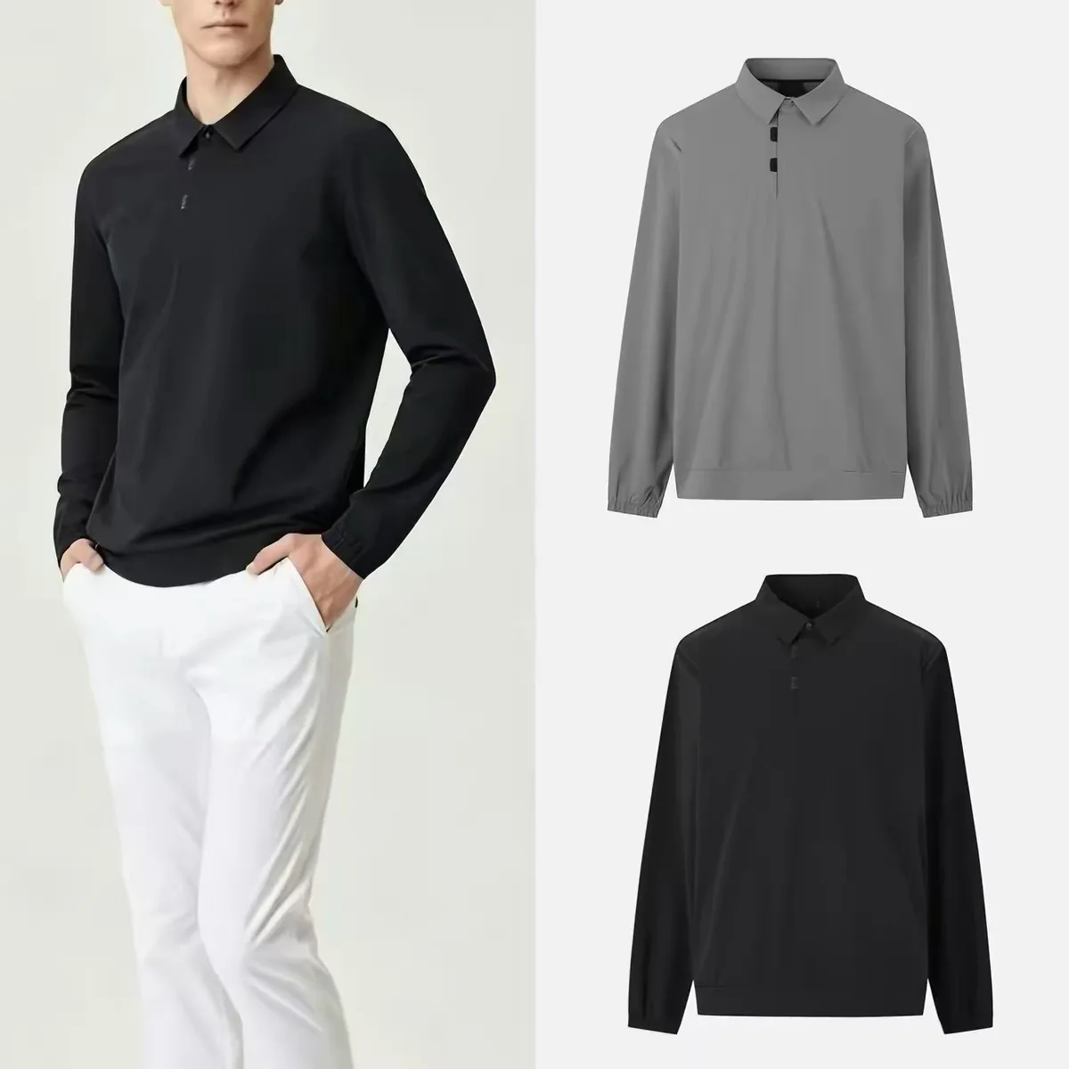 Men golf clothing 2026 autumn and winter new style outdoor sports golf top man casual slightly thick turtleneck long-sleeved gol