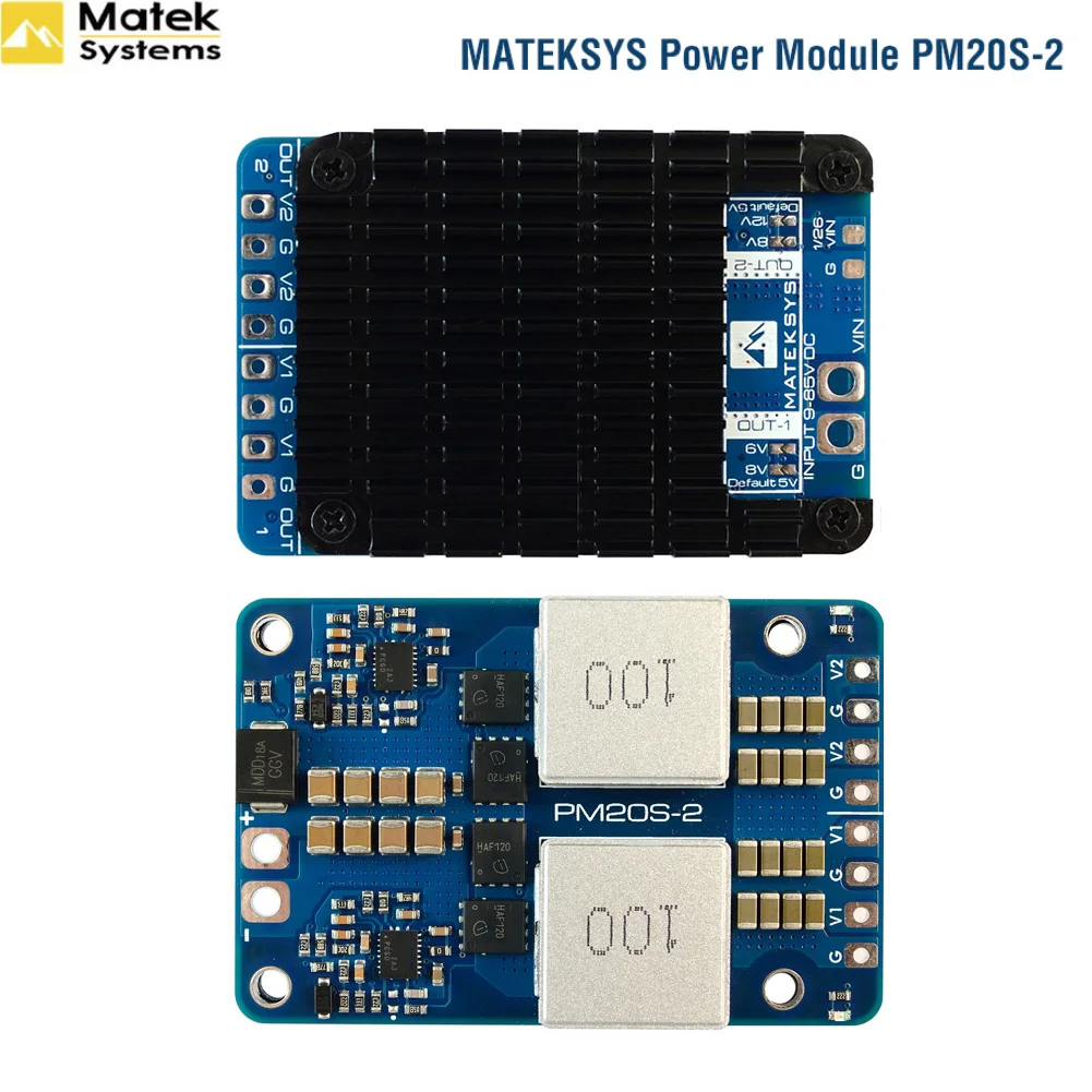 MATEKSYS MATEK PM20S-2 POWER MODULE 4-20S Lipo With Two Independent Step-Down Voltage Regulators 9V-85V DC IN For RC FPV Drone
