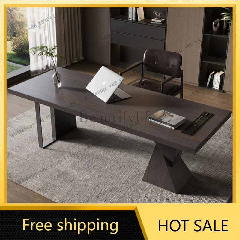 XX. Italian minimalist desk designer home living room sofa back solid wood desk
