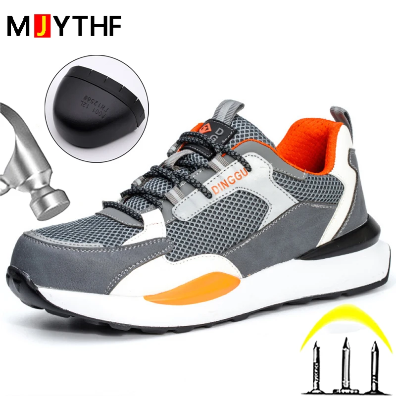 

Дышащая неразрушимая обувь, рабочие кроссовки, модная защитная обувь, противоударная, противопрокольная защитная обувь, защитные ботинки для мужчин