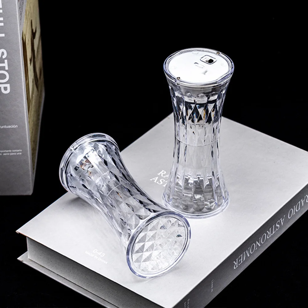 LED Night Light Crystal Diamond Table Lamp Transparent Acrylic Night Lamp Bedroom Bedside Reading Lamp
