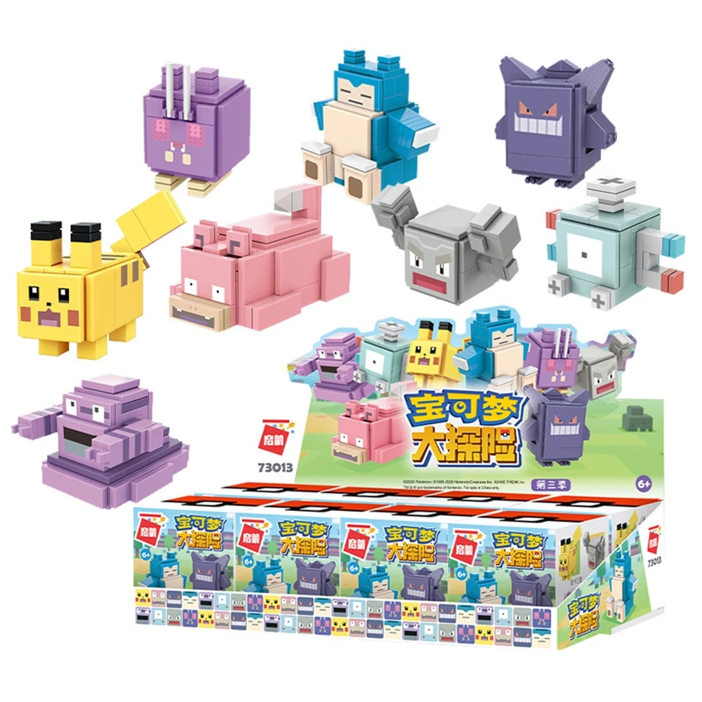 Pokemon Quest 8 styles Building Blocks Set Pikachu Mewtwo Jigglypuff Charmander Eevee Squirtle Bulbasaur Anime Toy Figures Gift