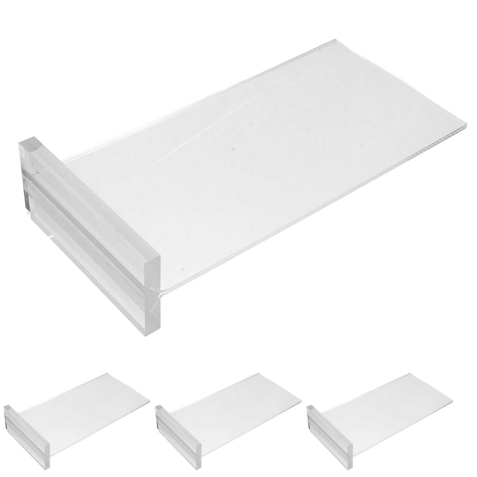 

4 Pcs Acrylic Table Signs 10x20cm Stable Base Display Holders for Menu Brochure Advertising Stand Desk Name Plates