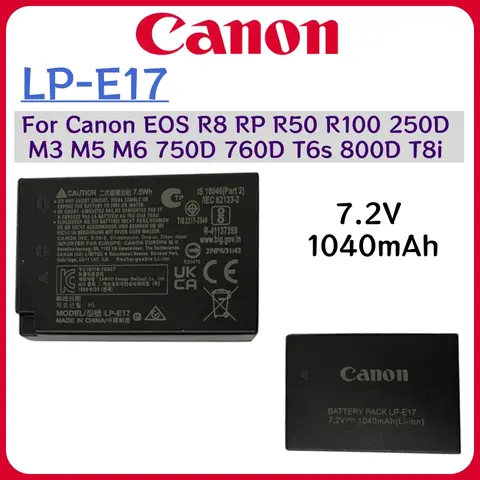 Original 1040mAh LP-E17 LPE17 LP E17 Camera Battery for Canon EOS R8 RP R50 R100 250D M3 M5 M6 750D 760D T6s 800D T8i