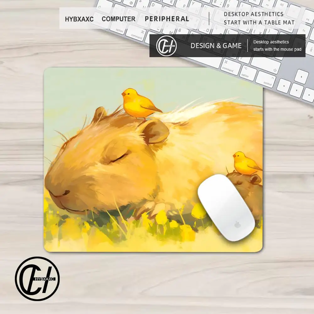 Cute cartoon cute capybaras Mouse Pad Office Computer Desk Mat 45x40 Keyboard Pad Laptop Cushion Non-slip Deskpad Home Decor Rug
