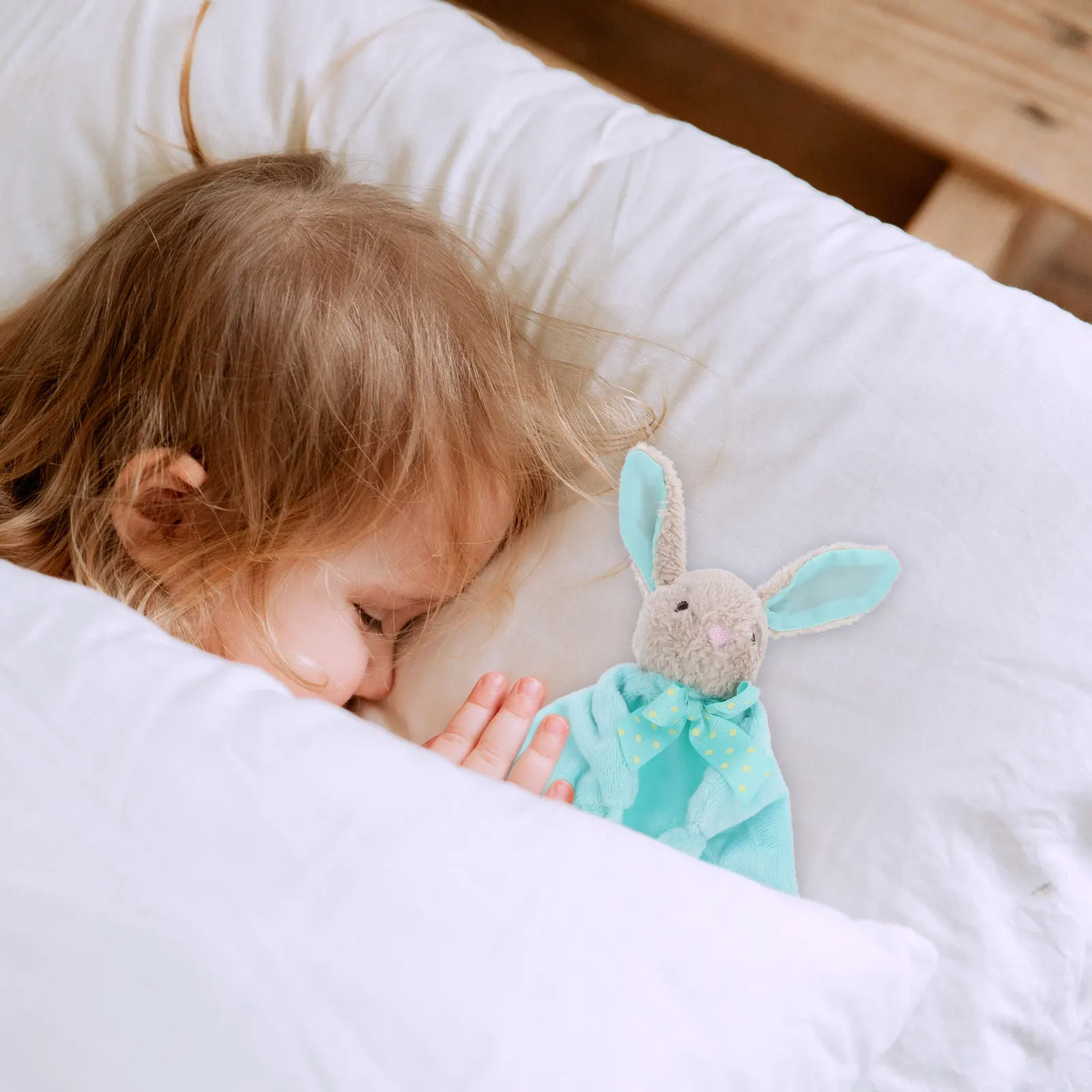 Crystal Velvet Soothing Towel Bunny Lovey Baby Security Blanket Can Be Imported Green