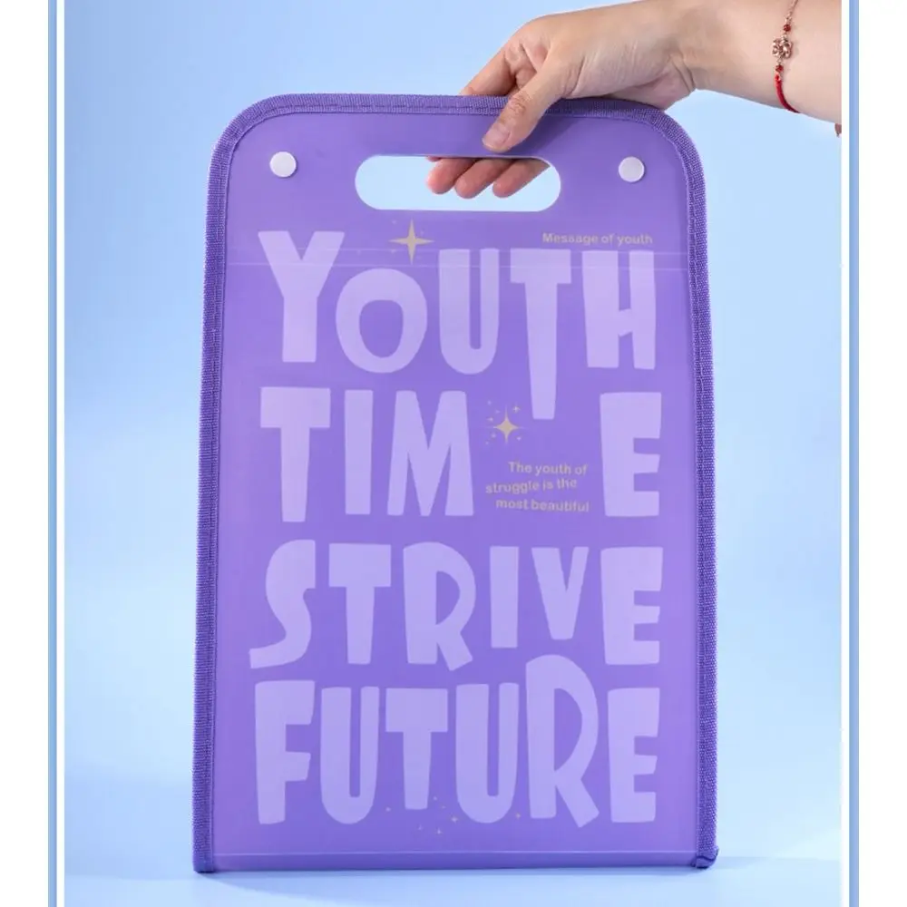 Creative Waterproof A4 File Folder With English Letter Pattern 13 Pockets File Organizer PP Transparent Envelope Folder