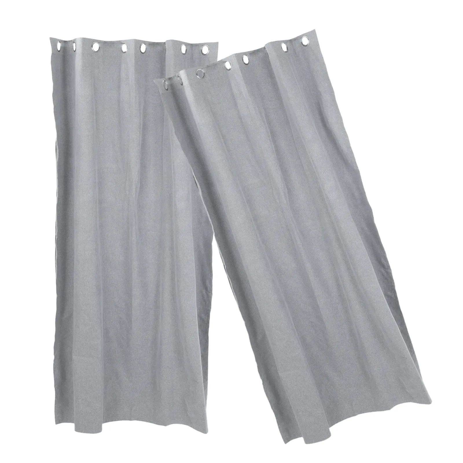 2Pcs Thermal Blackout Curtains Light Grey Insulated Room Darkening Drapes Eyelet for Bedroom Living Room Heat Retention