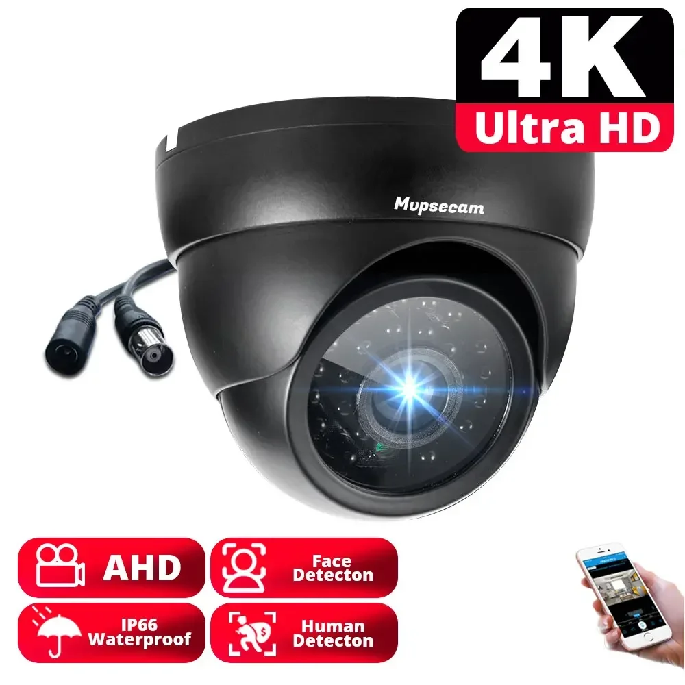 Kamera CVI AHD 4K Ultra HD 8MP, kamera keamanan penglihatan malam inframerah IR 8MP rumah CCTV kubah logam H.265 luar ruangan