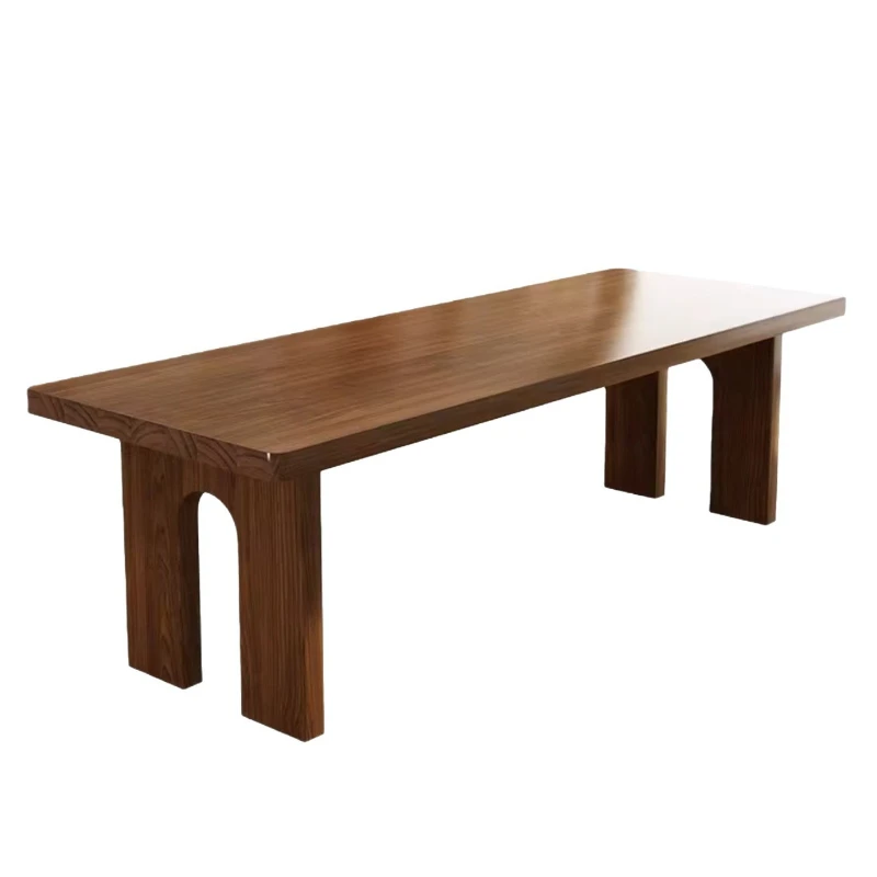 

Ash wood horizontal hall large long desk behind sofa solid wood long table household workbench double study table reading table