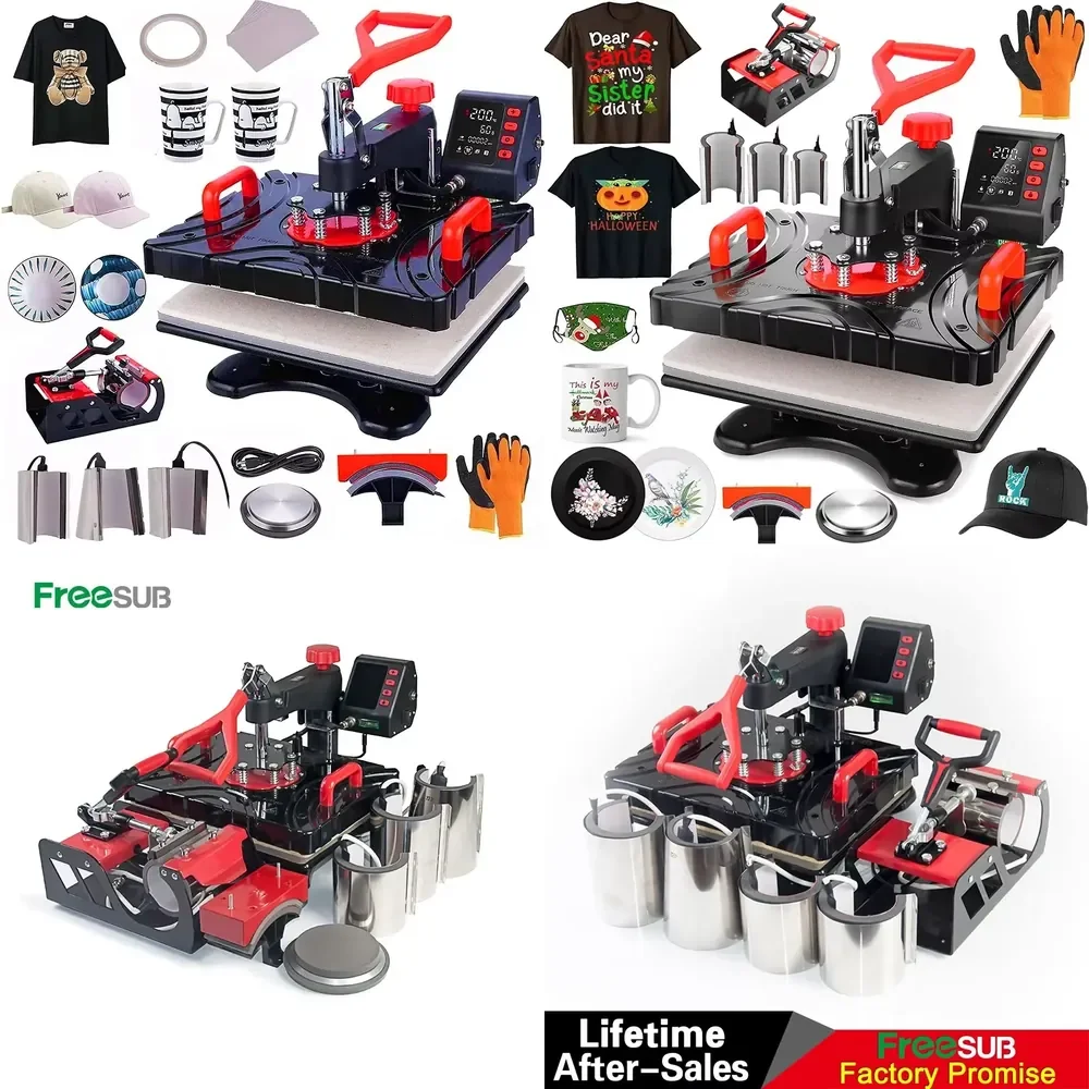 11 in 1 Heat Press Machine Pen Mug Sublimation Printing Machine Hat/cap Heat Press Machines for t Shirt