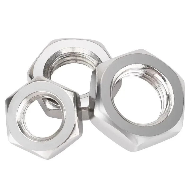 

304 Stainless Steel UNF Fine Pitch Hex Thin Nuts M5 M6 M8 M10 M12 M14 M16 M18 M20 M22 Low Profile