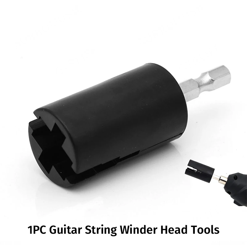 1pc Assemble Electric Drill Hexagonal Guitar String Winder Head Tools For Electric Acoustic Guitar Bass Parts & Accessories