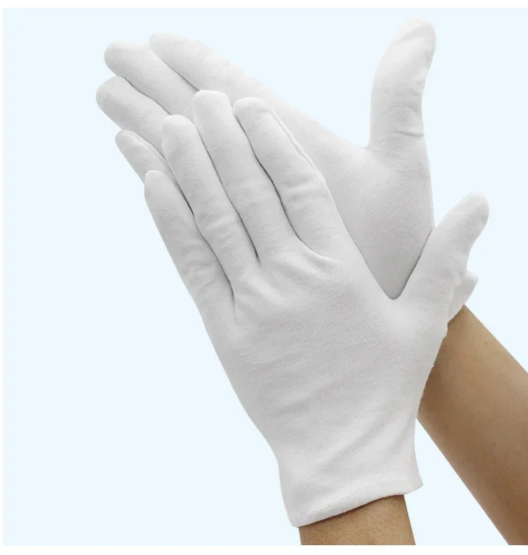 1 Paar weiße Baumwollhandschuhe, Herren, für formelle Anlässe, Smoking, Uniform, Ehrenwache, Parade, Zeremonie, Kostüm, Cosplay, Münzen, Schmuck, Butler-Handschuhe. – Detail 10