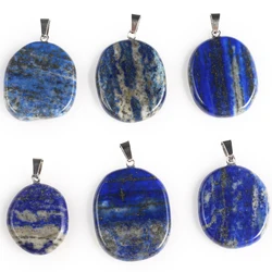 Natural Lapis Lazuli Pendant Round Shape Natural Stone Pendant Charms for Women Making DIY Necklace Earrings Accessories