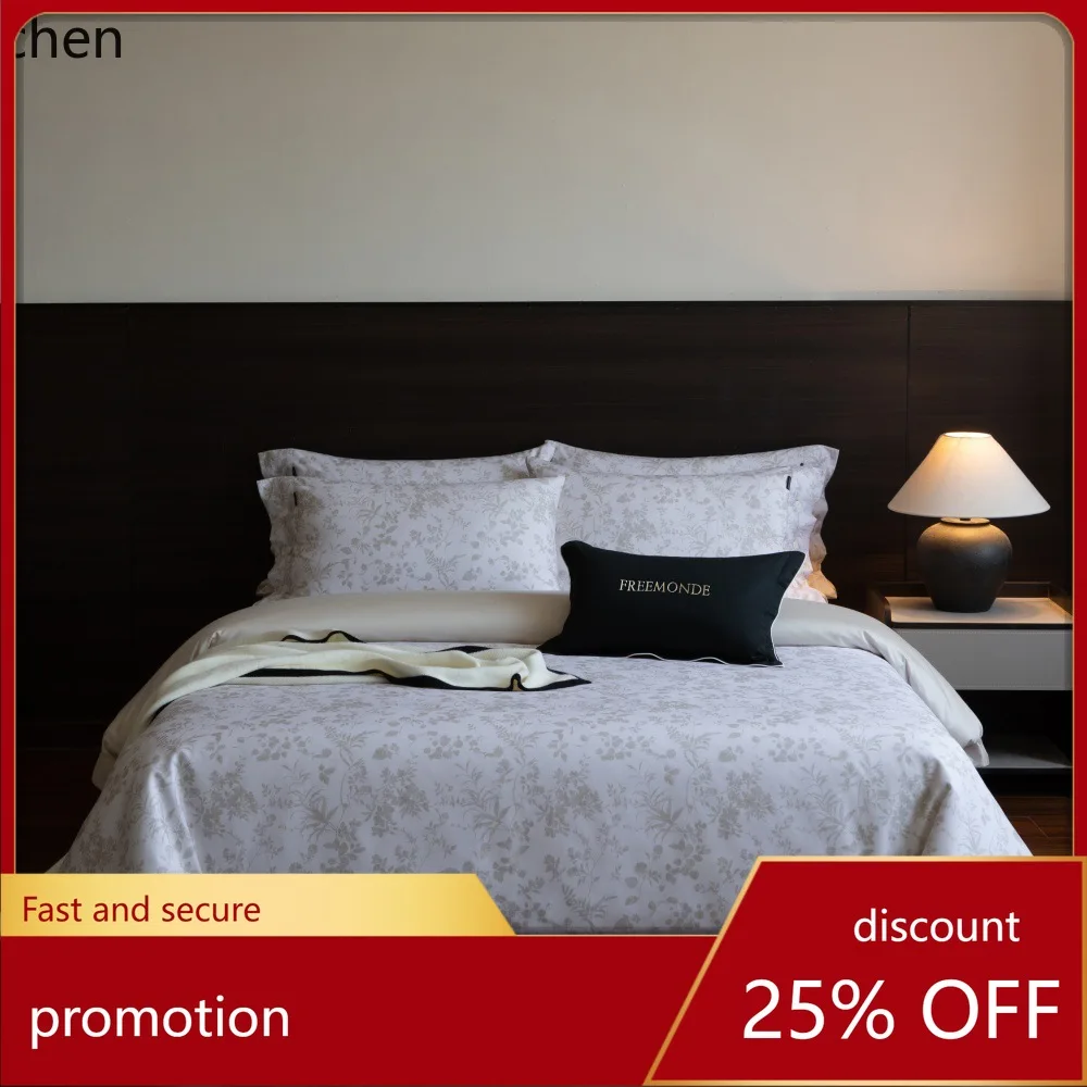 ZML Tencel Cotton Brushed Four-Piece Set Spring and Autumn Button Style Pillowcase