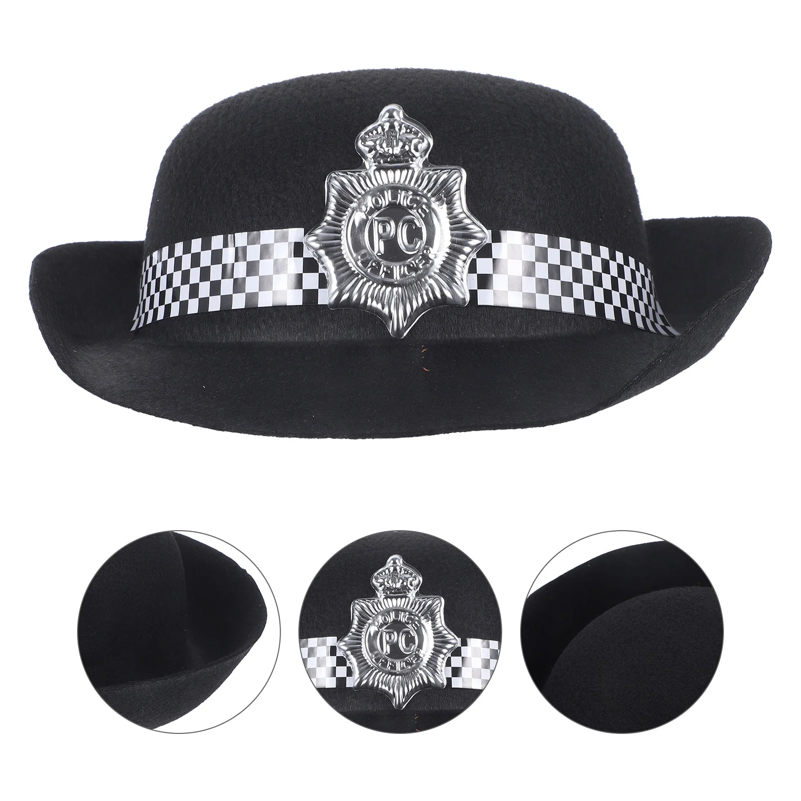 2 Pcs Police Cap Lifelike Hats Stage Performance Caps Toddler Costumes Scalable Party Props Felt Cloth Kids Policemen Tots Toys