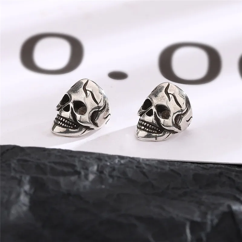 1Pcs Vintage Silver Plated Ear Cuff Earrings Non-Piercing Skull Cuff Ear Clip Earring For Men Women Piercing Jewelry e226