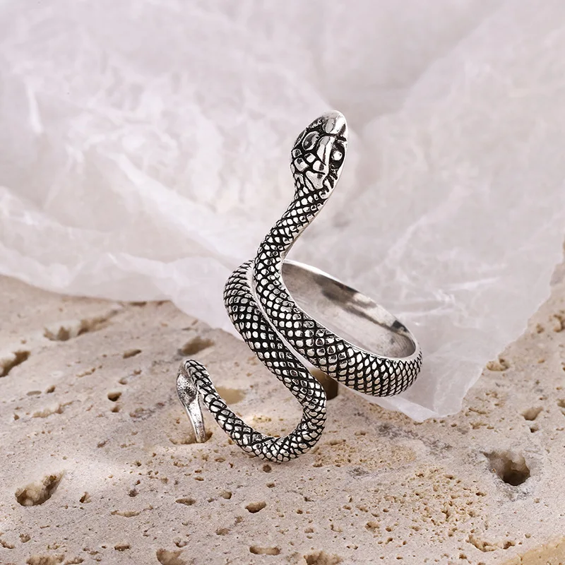 

925 Sterling Silver Winding Snake Women's Ring Luxury Vintage Jewelry Adjustable Wholesale Jewellery Offers With