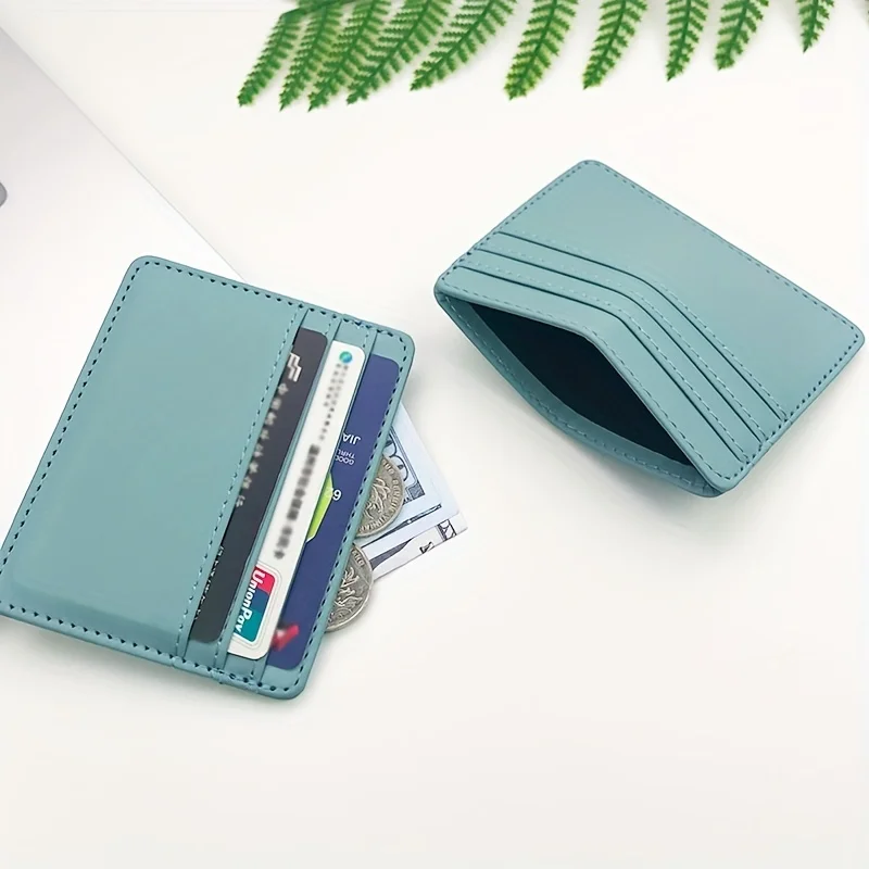 1 Pc Ultra-Thin Card Holder with Large Capacity, Small Card Holder with Multiple Card Slots, Compact and Exquisite Leather Pu Card Case for Women Ws00102