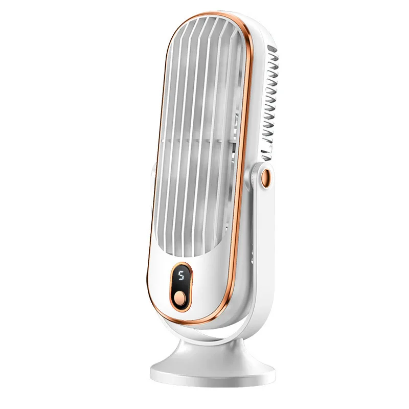 Desktop Portable Fan 5-Speed Adjustable USB Rechargeable Car Home  Large Battery Dual Motor Small Fan Shaking Head Fan