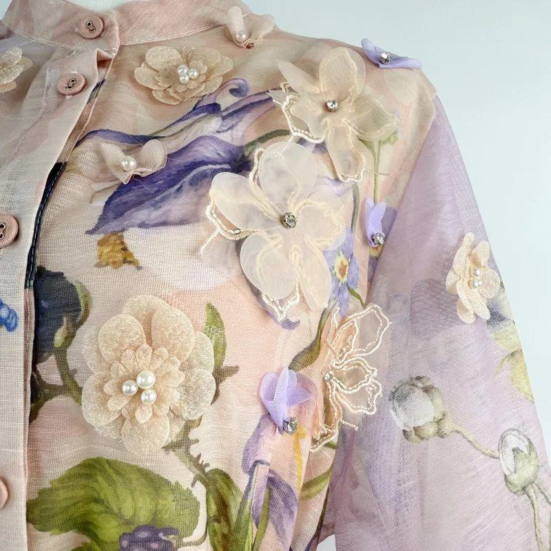 Retro Floral V-ne Belted Maxi Dr Autumn New Sle Ele Holiday Wind Large Swing Slimming High Waist Polyester Fiber L...