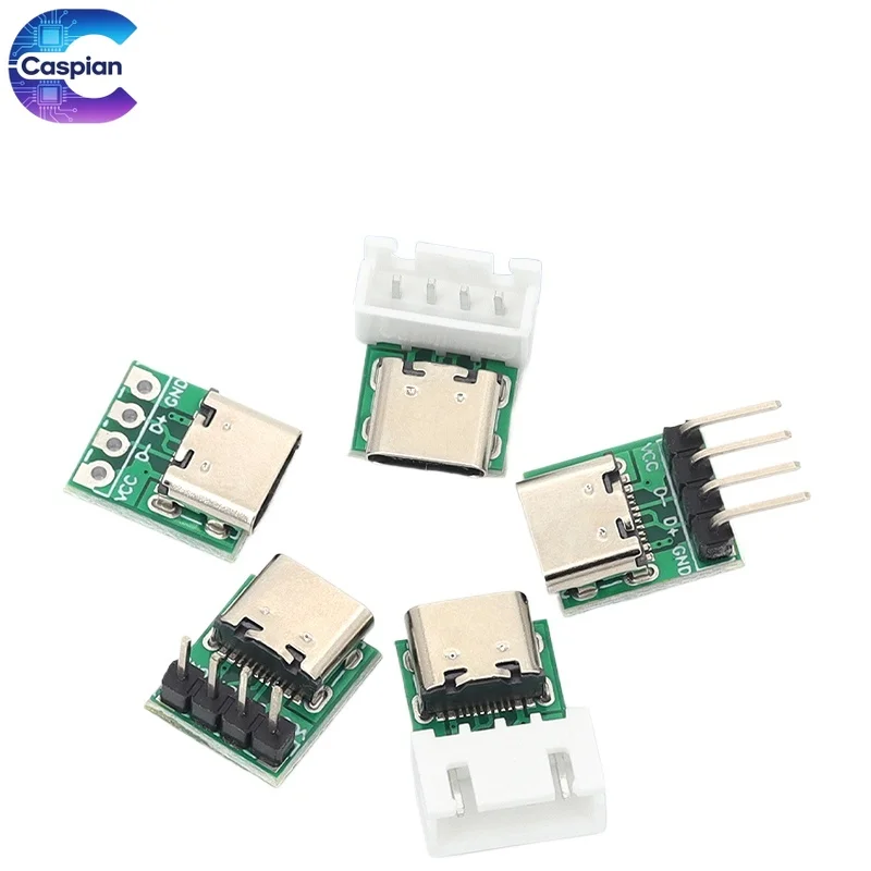 USB Type-C Female PCB Breakout Board Type C Connector Wiring Adapter For Data Transmission Cable