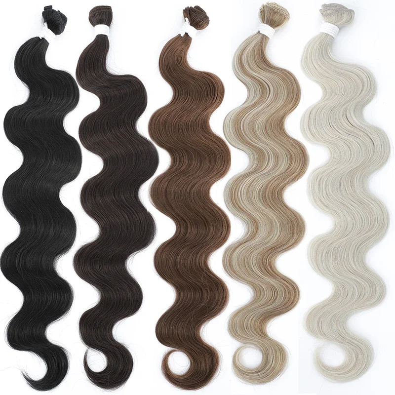 

Colorful Body Wave Hair Bundles 613 Piano Blonde Natural Synthetic Hair Extensions Ombre Thick Ponytail Loose Deep Hair Weaving