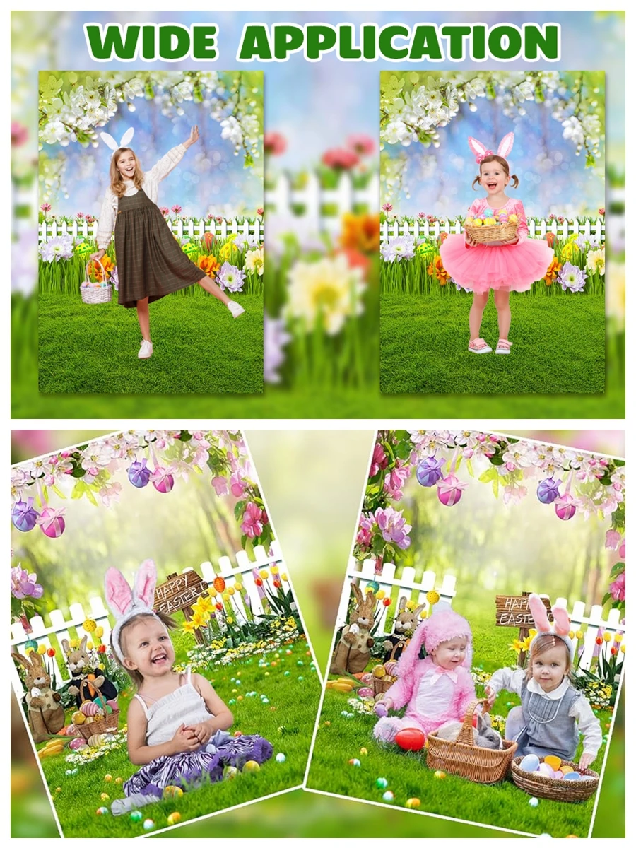 Primavera páscoa coelho flor ovos piso de madeira recém-nascido chá de bebê aniversário pano de fundo fotografia vinil para estúdio foto